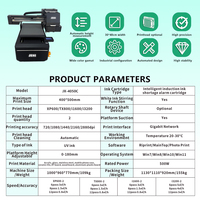 Printer UV Flatbed Format Kecil 40*50cm dengan LED UV Curing, Mesin Cetak Emboss untuk Pencetakan Logo pada PVC, Logam, Kulit, dan Botol