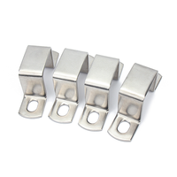 Support en acier inoxydable en forme de U, pince à angle droit, pince pour tube carré