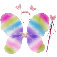 Tissu pliable ailes elfe fée papillon ange bâton écologique 3 pièces ensemble fête à thème pour enfants en gros