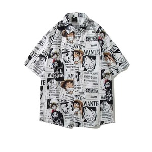 Camisa <span class=keywords><strong>Casual</strong></span> Personalizada para <span class=keywords><strong>Hombre</strong></span>, <span class=keywords><strong>Manga</strong></span> <span class=keywords><strong>Corta</strong></span>, Impresión 3D, Estilo Japonés One Piece, Hip Hop Urbano - Product Image 3