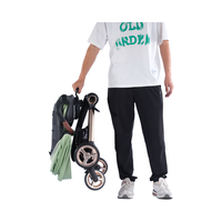 Poussette compacte et légère pour bébés de 0 à 3 ans, facile à plier à une main avec poignées réglables et roues en tissu doux