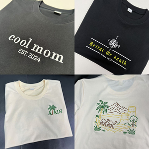 Maglietta Personalizzata con Ricamo, T-Shirt con Logo Personalizzabile con QUALSIASI <span class=keywords><strong>TESTO</strong></span> - Product Image 5