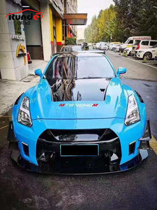 Runde matériau en Fiber de verre de haute qualité pour 2008-2019 <span class=keywords><strong>Nissan</strong></span> <span class=keywords><strong>GTR</strong></span> R35 mise à niveau LB V2 Style Kit de carrosserie large capot becquet de lèvre avant - Product Image 2