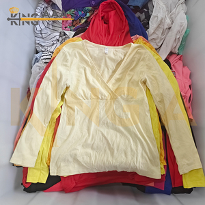 T-shirts d'été pour femmes à col rond 100 % coton, en gros, à prix réduit, pour adultes, vêtements d'<span class=keywords><strong>occasion</strong></span>, marque chinoise KINGAAA - Product Image 5