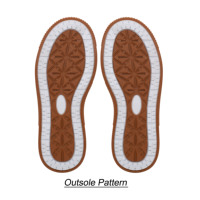 Semelle extérieure de chaussure décontractée en TPR blanc et marron, motif géométrique triangulaire, antidérapante, avec plaque de logo amovible pour baskets