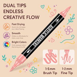 Wholesale Customization 82 Colors Water Based Permanent Dual Tip Oblique Flat Acrylic Marker Pen for <b>Rock</b> Wood Ceramic Fabric - Product Image 4