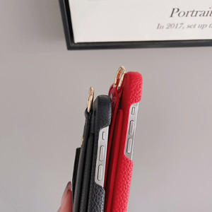 Étui de téléphone en cuir grainé Litchi avec bracelet porte-cartes pour <span class=keywords><strong>iPhone</strong></span> 16 15 13 12 Pro Max, housse à <span class=keywords><strong>bandoulière</strong></span> croisée - Product Image 6