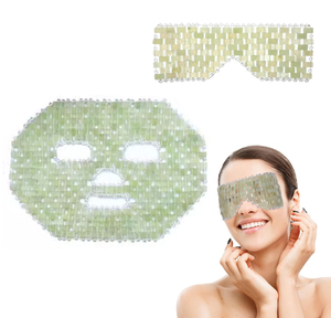 Masque facial en <span class=keywords><strong>jade</strong></span>, masque facial rafraîchissant en <span class=keywords><strong>pierre</strong></span> naturelle verte, outils <span class=keywords><strong>de</strong></span> soin <span class=keywords><strong>de</strong></span> la peau pour soulager les poches sous les yeux, les cernes - Product Image 1
