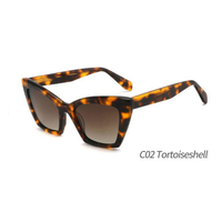 Lunettes de soleil carrées tendance de haute qualité au design cool, UV400, lunettes de soleil en acétate personnalisées pour femmes, style œil de chat