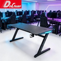 Bureau de jeu commercial en métal Dechuan économique avec éclairage LED, grand modèle bleu de 40 pouces