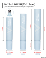 Tube souple bleu personnalisé D19 de 10 ml à 25 ml pour emballage de crème pour les yeux, gel ou sérum, avec applicateur en alliage de zinc