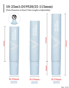 Tube souple bleu personnalisé D19 de 10 ml à 25 ml pour emballage de crème pour les yeux, gel ou sérum, avec applicateur en alliage de zinc - Product Image 5