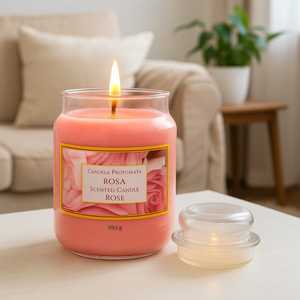 Scented Glass Jar <b>Candles</b> Rose 550g <b>Large</b> Jar <b>Candle</b> Set - Product Image 5