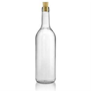 Esmerilado transparente redonda de <span class=keywords><strong>la</strong></span> botella de vino de vidrio con corcho - Product Image 2