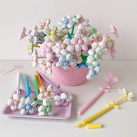 Stylo gel anti-stress en forme de fleur en tissu, cadeau créatif pour la fête des enseignants
