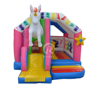 Château gonflable commercial en PVC pour enfants avec toboggan, combo château gonflable arc-en-ciel, maison de rebond à vendre - Product Image 5