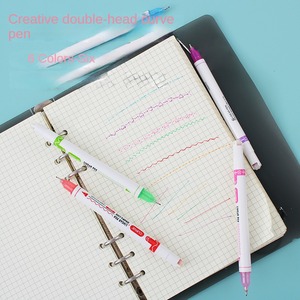 Penna curva con Journaling a doppia punta creativa con pennarello a <span class=keywords><strong>cuore</strong></span> e contorno floreale, evidenziatori di linee colorate - Product Image 3