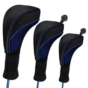 Accessori da Golf all'ingrosso Soft Driver 1 3 5 Fairway Woods Headcovers collo lungo fodere per la testa in rete Set di coperture in legno da Golf