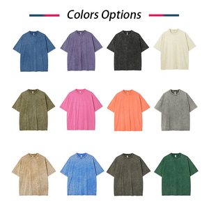 T-<span class=keywords><strong>shirt</strong></span> en coton 100% délavé en gros, poids lourd, surdimensionné, personnalisé, pour hommes, délavé à l'acide - Product Image 4