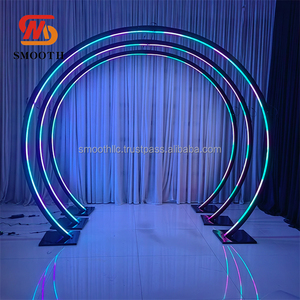 SMOOTH Customized Wedding Walkway Iron <b>Frame</b> Light LED Tunnel Wedding Arch Metal <b>Backdrop</b> Stand For Party Event - Product Image 2