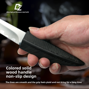 Cuchillo Táctico Personalizable Black Feather OEM de Acero Inoxidable de Alta Calidad con Hoja Fija de Borde Recto y Mango de Madera DIY 1 - Product Image 5