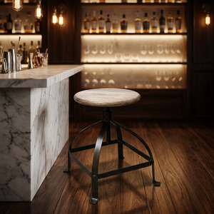 Taburete de bar moderno de metal con asiento de madera, precio de fábrica al por mayor, muebles industriales para hotel, restaurante, casa de campo - Product Image 4