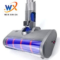 Tête de Brosse d'Aspirateur et Serpillère Amovible pour Dyson V6, Pièces Détachées, pour Tapis et Sols Durs, avec LED