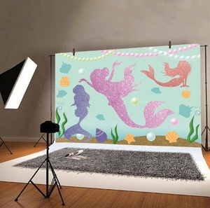 7x5ft Sotto Il Mare Little Mermaid Festa di Compleanno Sfondo Per Le Ragazze Fotografia di Sfondo - Product Image 6