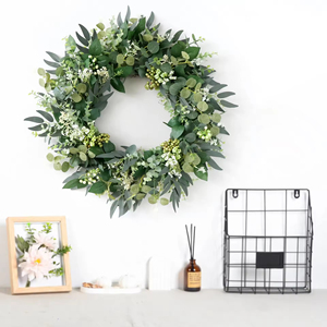 Artificial Peony <strong>Wreath</strong> for Front <strong>Door</strong> Spring Summer Flower <strong>Door</strong> Ornament for <strong>Easter</strong> Christmas Halloween &amp; Graduation - Product Image 2