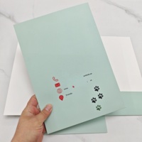 Carpeta de Presentación Plegable Mate Reciclable OEM, Personalizada con Logotipo, Icono de Redes Sociales, Impresión A4, Portafolletos para Clínica Veterinaria
