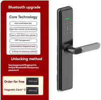 Serrure à code entièrement automatique intelligente pour les chambres à louer, antivol, empreinte digitale, carte à glissière, porte en bois, IP11, maison, appartement, hôtel