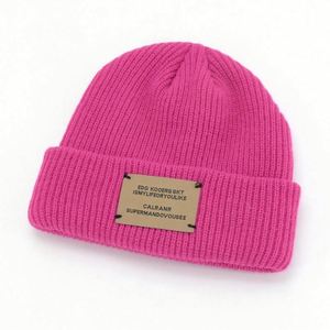 High Quality Custom Unisex Acrylic Skull Knit Cuff Adjustable Beanie <b>Winter</b> Hat Multi Color Button <b>Decoration</b> Luxury Bulk Beanie - Product Image 5