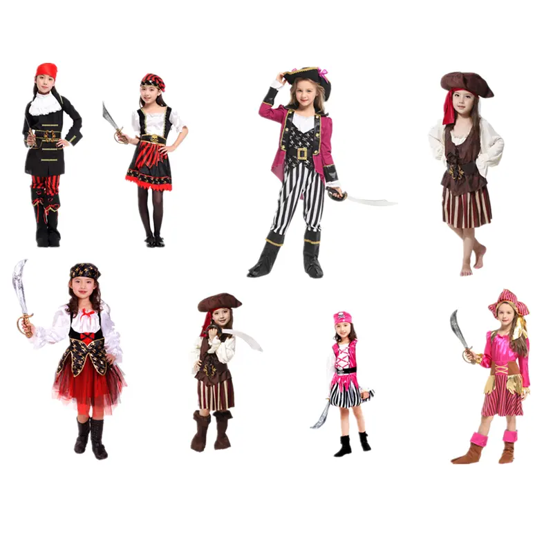 Amazon sıcak satış toptan cosplay çocuk cadılar bayramı kostüm <span class=keywords><strong>korsan</strong></span> kostümleri kız