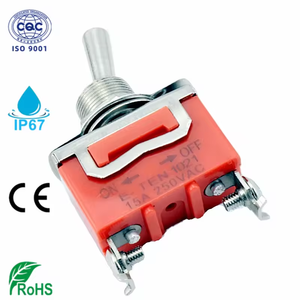 China on Off Switch Material de cobre Metal Rocker Power Toggle Switch E-TEN 1021 15A 250VAC CE Parafuso Pés 2 Pin Switches - Product Image 3