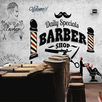 Papel Tapiz Personalizado 3D Retro para Peluquería, Mural Fotográfico de Fondo para Barbería, Póster 3D, Decoración de Pared