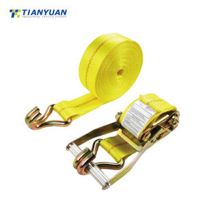 Sangles à cliquet robustes de 20 pieds, sangles d'arrimage à cliquet avec double crochet en J, résistance à la rupture de 10 000 livres - Product Image 1