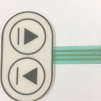 Clavier à membrane 2 touches en silicone Tian Tai de qualité supérieure, personnalisable, étanche, avec touches en relief, 15A 110V/220V/5V