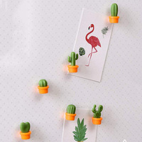 Aimants de réfrigérateur créatifs pour la décoration de la maison, accessoires de mode, cactus en résine 3d, plantes en pot, aimant de réfrigérateur personnalisé, vente en gros