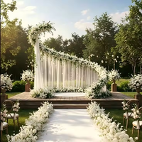 Accessoires de mariage modernes, décorations métalliques, fond décoratif super grand, rangée de fleurs en spirale, toile de fond pour la décoration de mariage, fête ou événement