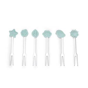 Hot Sale Eco-friendly Non-toxic Kids Silicone <b>Fork</b> with Stainless Steel Grip Dishwasher Safe Utensil for Fruit Eating - Product Image 1