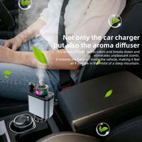 Chargeur de voiture 5-en-1 avec ports USB-A/USB-C, charge rapide PD 120W, design rétractable, lumière ciel étoilé et aromathérapie pour ordinateurs portables