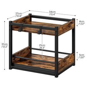 Wooden office desk <b>storage</b> <b>rack</b>, iron and wood combination <b>storage</b> <b>rack</b>, multi-layer <b>storage</b> for miscellaneous items, <b>kitchen</b> - Product Image 1