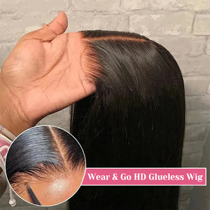 Peluca personalizada BoBo de cabello humano con encaje frontal Lugos Hairline, peluca recta 180% de densidad 5*5, peluca corta sin pegamento Frontal de encaje transparente - Product Image 1