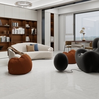Carreaux de porcelaine polie gris clair effet marbre 60x60 (600x600) pour la rénovation d'appartements - Porcelanato Polido Pisos de Chine