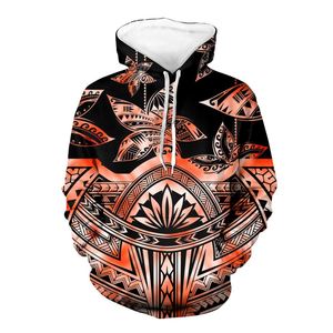 เสื้อสเวตเตอร์แบบมีฮู้ดสำหรับผู้ชาย,เสื้อสเวตเชิ้ตแบบสวมศีรษะลายคลื่นชนเผ่าซามัวโพลีนีเซียขนาดใหญ่พิเศษมีกระเป๋าด้านหน้า - Product Image 3