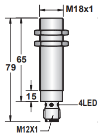 Sensor de proximidad inductivo KJT M18 Sn 5/8/12mm npn pnp no nc - Product Image 3
