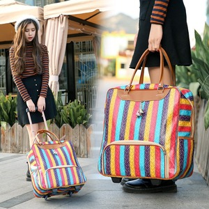 Bolsa <span class=keywords><strong>de</strong></span> <span class=keywords><strong>Viaje</strong></span> <span class=keywords><strong>con</strong></span> <span class=keywords><strong>Ruedas</strong></span>, Impermeable, <span class=keywords><strong>de</strong></span> PU <span class=keywords><strong>con</strong></span> Rayas, Nueva 2024, Bolsa <span class=keywords><strong>de</strong></span> Mano Tipo Trolley para Mujer - Product Image 6