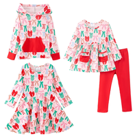 Ensemble deux pièces pour bébé fille, imprimé animal personnalisé, pantalon à volants, manches longues, respirant, automne-hiver, Noël