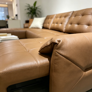 Sofá Seccional Moderno en Forma de L de Cuero Sintético con Respaldo Acolchado y Función Reclinable para Sala de Estar - Product Image 5