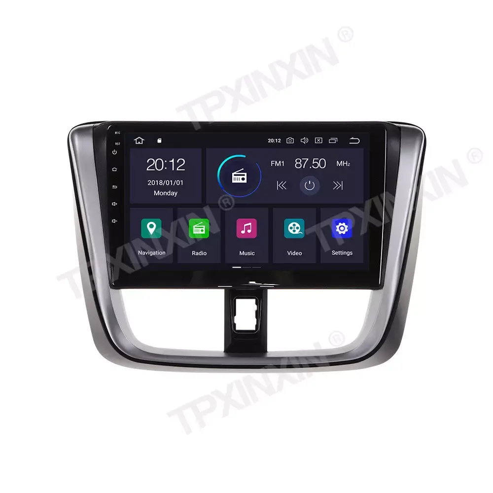 Tpxinxin 10.25 "แอนดรอยด์10.0 8คอร์2.5D IPS DSP วิทยุเครื่องเล่นดีวีดีสำหรับรถยนต์ Toyota Vios 2014 - 2017 4 + 64G CarPlay 4G GPS autoradio